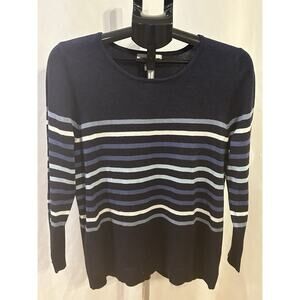 NWT Christopher & Banks Striped Blue Sweater Women's size M